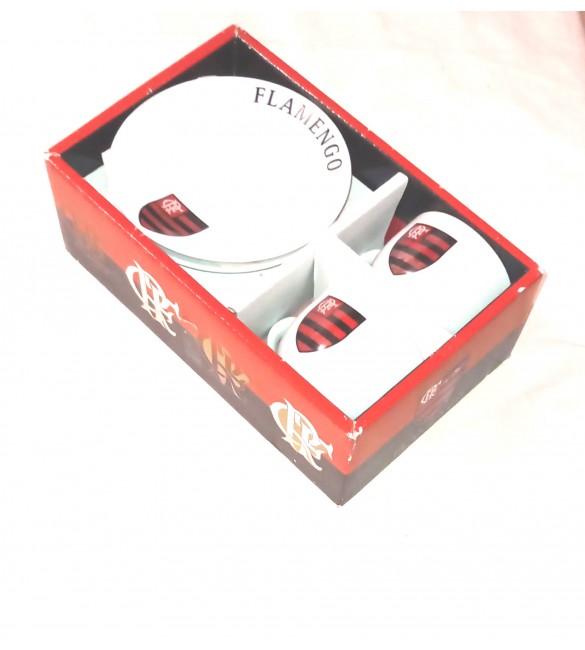 Jogo Com 2 Xícaras De Porcelana 70 ml - Flamengo